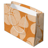 ハワイアンモダンプリントパターンPlumerias ラージペーパーバッグ (裏面アングル)