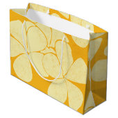 ハワイアンモダンプリントパターンPlumerias ラージペーパーバッグ (裏面アングル)