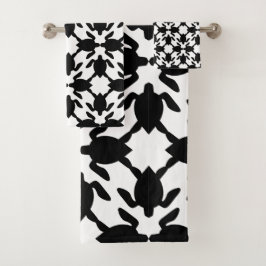 ハワイアンモダンプリント本羽模様 バスタオルセット