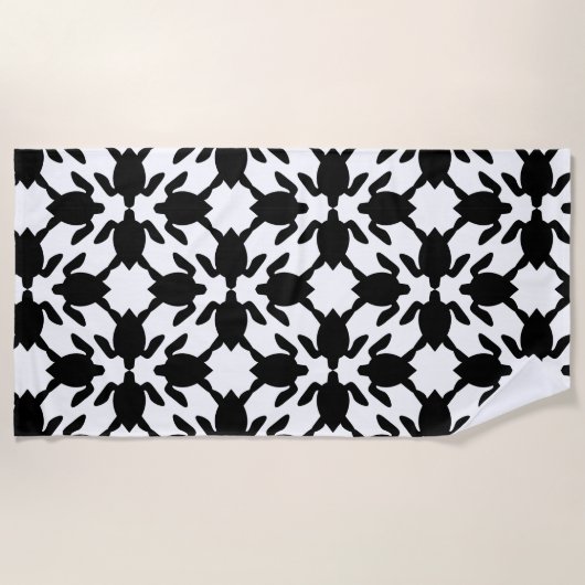 ハワイアンモダンプリント本羽模様 ビーチタオル (正面)