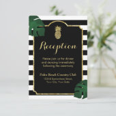 ハワイアンモダン金ゴールドパイナップル結婚式の披露宴 エンクロージャーカード (スタンド正面)