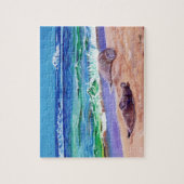 ハワイアンモンクシールズオンビーチ ジグソーパズル (縦)