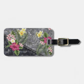 ハワイアンモンステラタパアンドハイビスカス ラゲッジタグ (正面横)