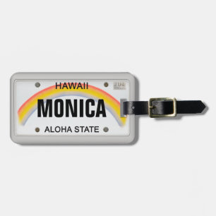 ハワイアンライセンスプレート(お客様の名前) ラゲッジタグ