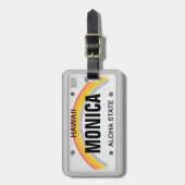 ハワイアンライセンスプレート（お客様の名前） ラゲッジタグ (正面縦)