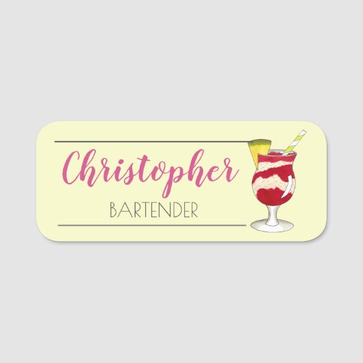 ハワイアンラバフローカクテルルアウ(ハワイ式宴会)アイランドティキバー 名札 (正面)