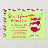 ハワイアンラバフローカクテルルアウ(ハワイ式宴会)アイランドパーティー 招待状 (正面/裏面)