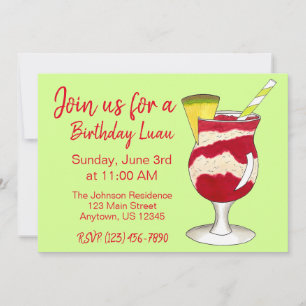 ハワイアンラバフローカクテルルアウ(ハワイ式宴会)アイランドパーティー 招待状