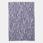 ハワイアンリノカット波とサーフ キッチンタオル (縦)