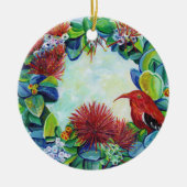 ハワイアンリースイウィバードレフアメレカリキマカ セラミックオーナメント (正面)
