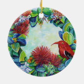 ハワイアンリースイウィバードレフアメレカリキマカ セラミックオーナメント (裏面)