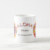 ハワイアンリース2個のカスタムポートレート コーヒーマグカップ (中央)