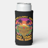 ハワイアンルアウパーティーにティキバーまでついておいで スリム缶クーラー (Seltzer正面)