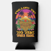 ハワイアンルアウパーティーにティキバーまでついておいで スリム缶クーラー (正面)