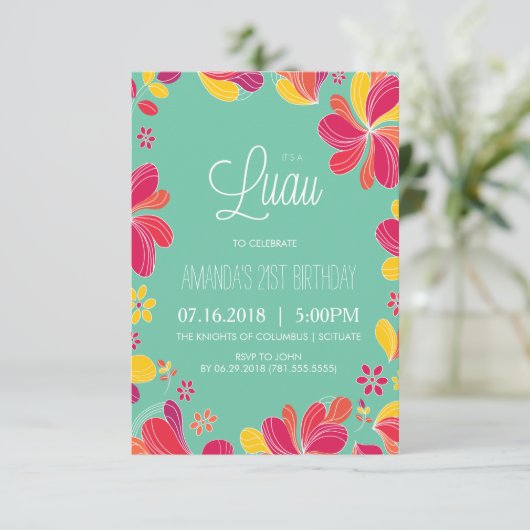 ハワイアンルアウパーティー - トロピカル招待状(小) 招待状 (スタンド正面)
