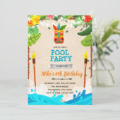 ハワイアンルアウプールパーティーの招待状 招待状 (スタンド正面)