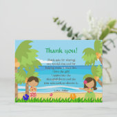 ハワイアンルアウ子供の誕生日感謝カード サンキューカード (スタンド正面)