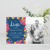 ハワイアンルアウ招待状 - ハワイのトロピカルパーティー 写真付き 招待状 (スタンド正面)