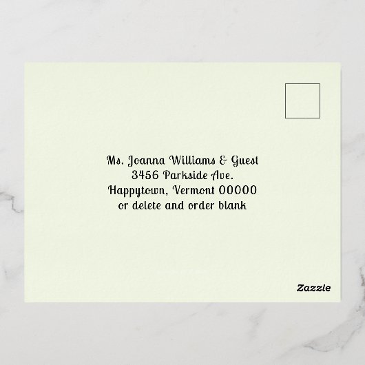 ハワイアンルアウ(ハワイ式宴会)はがきホリデーパーティー招待状 箔シーズンポストカード (裏面)