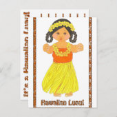 ハワイアンルアウ（ハワイ式宴会）はがき招待状 インビテーションポストカード (正面/裏面)