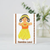 ハワイアンルアウ（ハワイ式宴会）はがき招待状 インビテーションポストカード (スタンド正面)