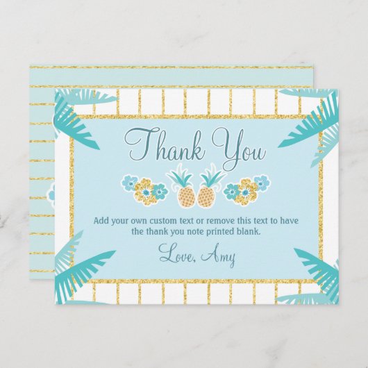 ハワイアンルアウ（ハワイ式宴会）サンキューカード ポストカード (正面/裏面)