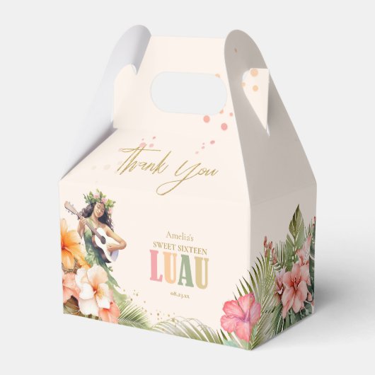 ハワイアンルアウ（ハワイ式宴会）スウィート16ありがとうID1092 フェイバーボックス (正面サイド)