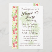 ハワイアンルアウ（ハワイ式宴会）スウィート16バースデーパーティーの招待 招待状 (正面/裏面)