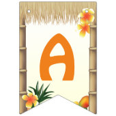 ハワイアンルアウ（ハワイ式宴会）ティキハットトロピカルバースデーパーティー バンティングフラッグ (第3の旗)