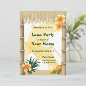 ハワイアンルアウ（ハワイ式宴会）ティキハットトロピカルパーティの招待状 招待状 (スタンド正面)