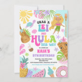 ハワイアンルアウ(ハワイ式宴会)トロピカルサマープールバースデーパーティー 招待状 (正面)