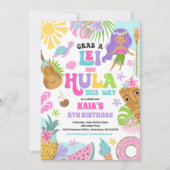 ハワイアンルアウ（ハワイ式宴会）トロピカルサマープールバースデーパーティー 招待状 (正面)