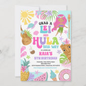 ハワイアンルアウ（ハワイ式宴会）トロピカルサマープールバースデーパーティー 招待状 (正面)
