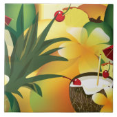 ハワイアンルアウ（ハワイ式宴会）トロピカルティキバーラージタイル タイル (正面)