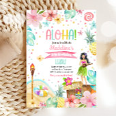 ハワイアンルアウ（ハワイ式宴会）トロピカルプールビーチパーティー誕生日 招待状