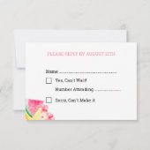 ハワイアンルアウ（ハワイ式宴会）トロピッ葉カルアイスロリーウォーター色 出欠カード (裏面)