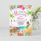 ハワイアンルアウ(ハワイ式宴会)バースデーパーティトロピカル誕生日 招待状 (スタンド正面)