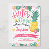 ハワイアンルアウ(ハワイ式宴会)バースデーパーティーパイナップルルアウ(ハワイ式宴会)プール 招待状 (正面)