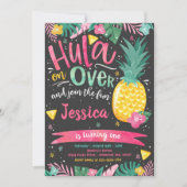 ハワイアンルアウ（ハワイ式宴会）バースデーパーティーパイナップルルアウ（ハワイ式宴会）プール 招待状 (正面)