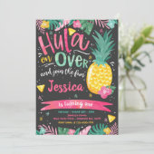 ハワイアンルアウ（ハワイ式宴会）バースデーパーティーパイナップルルアウ（ハワイ式宴会）プール 招待状 (スタンド正面)
