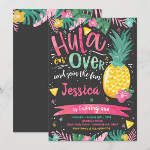 ハワイアンルアウ（ハワイ式宴会）バースデーパーティーパイナップルルアウ（ハワイ式宴会）プール 招待状