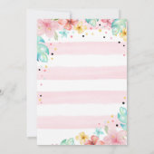 ハワイアンルアウ(ハワイ式宴会)パイナップルトロピカルガール誕生日 招待状 (裏面)