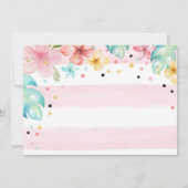 ハワイアンルアウ(ハワイ式宴会)パイナップルトロピカルガール誕生日 招待状 (裏面)