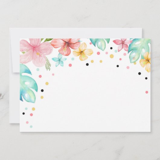 ハワイアンルアウ（ハワイ式宴会）パイナップルプールパーティーガール誕生日I 招待状 (裏面)