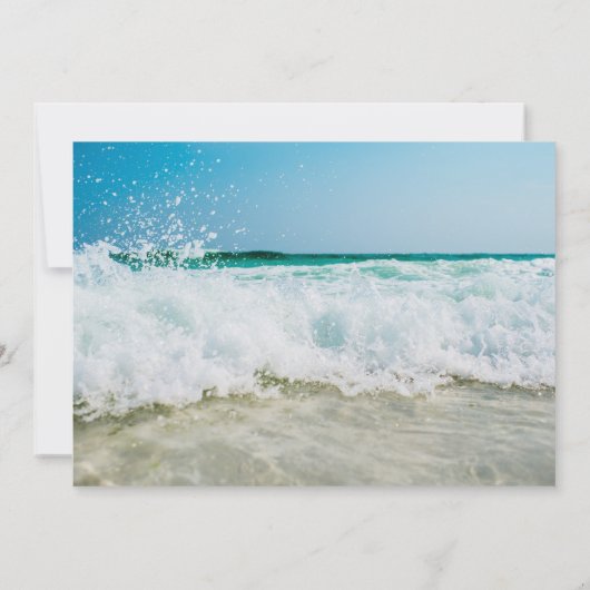 ハワイアンルアウ（ハワイ式宴会）パーティの招待状クラッシュ波 招待状 (裏面)