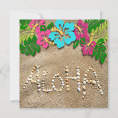 ハワイアンルアウ(ハワイ式宴会)パーティの招待状 招待状 (正面)