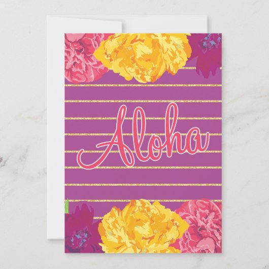 ハワイアンルアウ（ハワイ式宴会）パーティの招待状 招待状 (裏面)