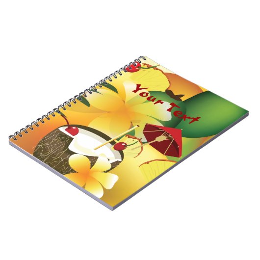 ハワイアンルアウ(ハワイ式宴会)パーティードリンクティキバーノート ノートブック (左側)