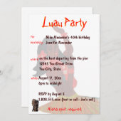 ハワイアンルアウ(ハワイ式宴会)パーティー招待状 招待状 (正面/裏面)