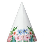 ハワイアンルアウ（ハワイ式宴会）パーティー熱帯フローラピンク誕生日 パーティーハット (裏面)